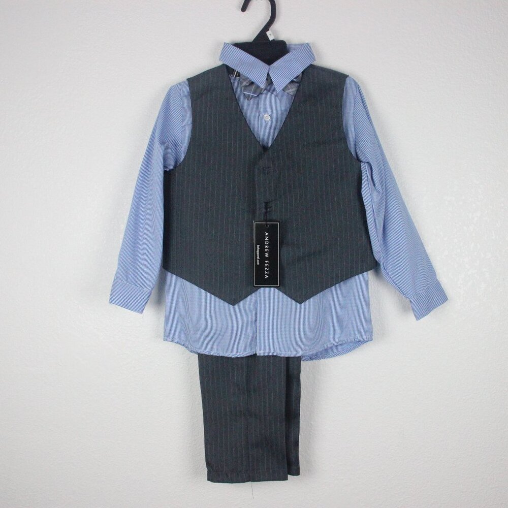 Andrew Fezza, Full Outfit, Boys 5, Gray With Blue, NEW